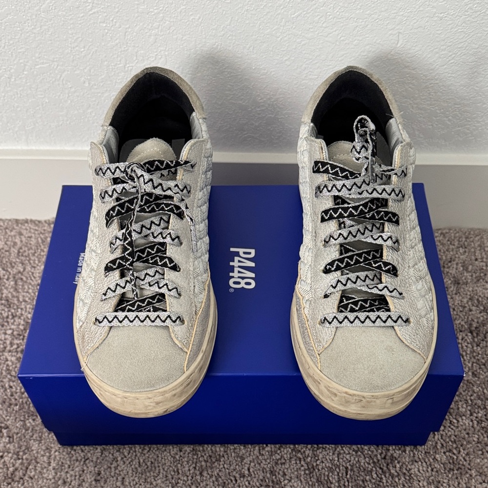 P448 John Sneaker-Gray and Black Patterned Sneakers